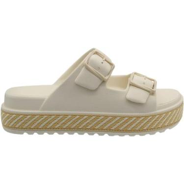 Imagem de Tamanco Plataforma Moleca EVA Injetada Ultra Leve Feminina, Branco, 36