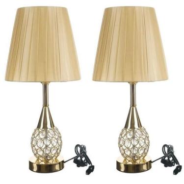 Imagem de Kit 2 Abajur Luminaria Decorativo Quarto Sala mesa de cabeceira Crista