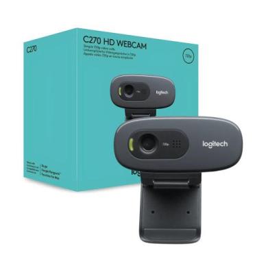 Imagem de Webcam Logitech C270 Hd 30fps Com Microfone Fio Usb Preto 960-000694