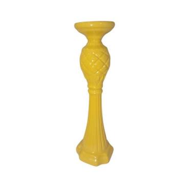 Imagem de Castiçal em resina Cor Amarelo Tamanho 42 cm x 13 cm - Quinta Avenida
