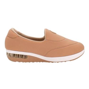 Imagem de Sapato Modare Anabela Feminino Lycra Textl 7320239 Casual, Nude, 39