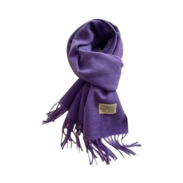 Imagem de Cachecol Feminino De Caxemira Quente Para Inverno, Estilo Coreano, Tri