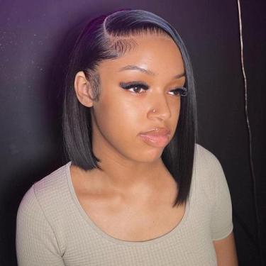 Imagem de Peruca BEEOS SKINLIKE Real HD Lace Frontal Bob 30 cm de cabelo humano