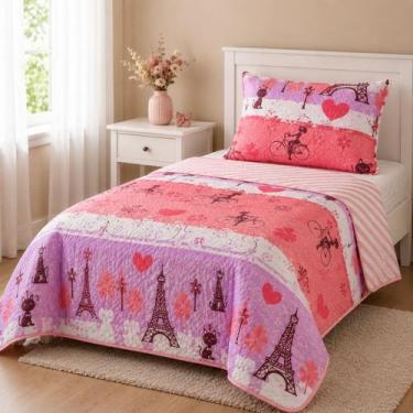 Imagem de Edredom Cama Solteiro Dupla Face Infantil Diversas Estampas Cobre Leit