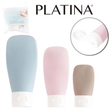 Imagem de Kit 3 Frascos Flip Top Viagem 30/60/90ml com Bolsa plastica - Genérica