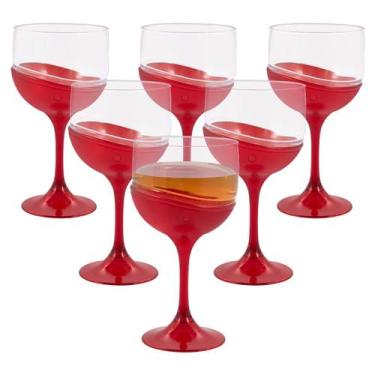 Imagem de Kit 6 Taças 500ml Translúcidas Cores Para Servir Vinho Gin Tônica Drin