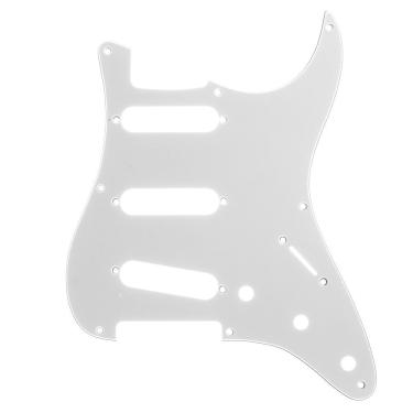 Imagem de Escudo para Guitarra Am Strat SSS 3 Camadas 8 Furos 2,3mm Branco Spirit 090-WH