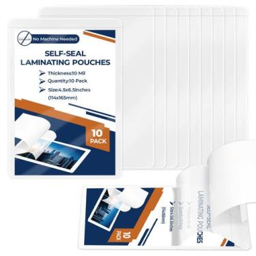 Imagem de Envelopes para plastificação HKSZEH 10 unidades 11 x 16,5 cm autoadesi