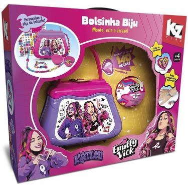 Imagem de Kit de Bijuteria Infantil Bolsinha Emilly Vick e Katlen com 140 Miçangas Coloridas Elka