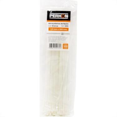 Imagem de Abracadeira Nylon Perkon Branca 3,5X300 100 Pecas 1255