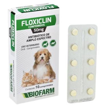 Imagem de Floxiclin 50mg Caixa 10 Comprimidos Para Cães e Gatos Biofarm