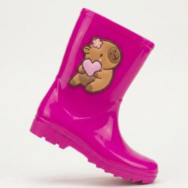 Imagem de Galocha Infantil Feminina Capivara - Kimimo, Rosa, 23/24