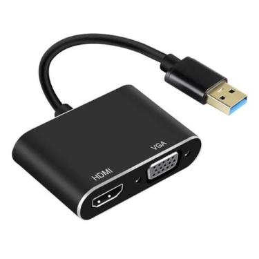 Imagem de Usb 3.0 HDMI/VGA Conversor Adaptador Hd 1080p Computador - Sem marca
