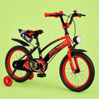 Imagem de Bicicleta Infantil Aro 14 Old School Vermelha 3 a 7 Anos LED Pneu Gros