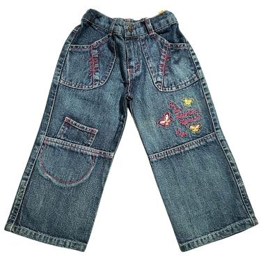 Imagem de Calça Jeans Infantil Menina Bordada Dreyfus Butterfly 2 anos