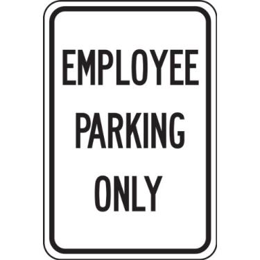 Imagem de Accuform FRP242RA Placa de Estacionamento Refletiva de Alumínio de Grau de Engenheiro - Lenda "Employee Parking ONLY", 45,72 cm de Comprimento x 30,48 cm de Largura x 0,16 cm de Espessura, Preto sobre Branco