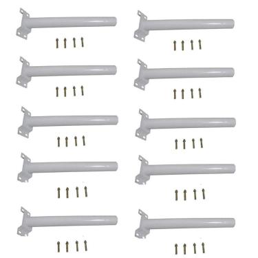 Imagem de Suporte Luminaria Solar Barra Poste Kit 10 Und Aço Rua Quintal Jardim