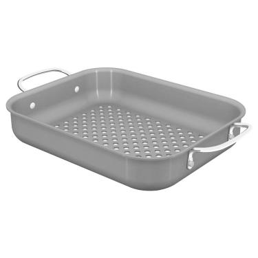 Imagem de Grelha Retangular Tramontina Churrasco em Alumínio Anodizado 28 cm Tramontina