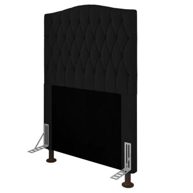Imagem de Cabeceira Greta Cama Box Solteiro 90cm Suede Preto