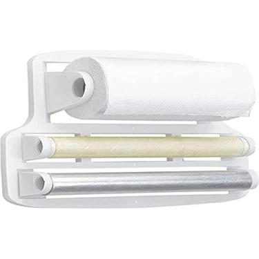 Imagem de PORTA PAPEL TOALHA 3 SUPORTES ROLO PVC TRIPLO