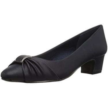 Imagem de Easy Street Salto feminino Eloise de couro sintético elegante, Azul marino, 7 Wide