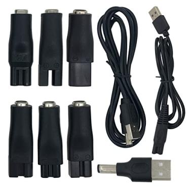 Imagem de PDEEY Cabo de carregador para a maioria dos barbeadores de cabelo elétricos, pernas impecáveis – cabo CC de 5 V e adaptadores variados