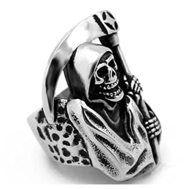 Imagem de Anel Aço Inox Ceifador Foice Caveira 23/24
