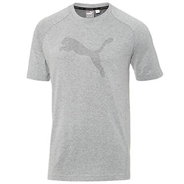 Imagem de Camiseta masculina Puma de manga curta com estampa Evostripe (grande, cinza claro mesclado)