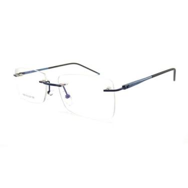 Imagem de Armação Oculos De Grau Sem Aro Balgrif Flutuante Leve Retangular C7 -
