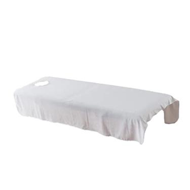 Imagem de Bothyi Lençol de mesa de sofá de massagem macia capa de cama cosmética de veludo para 31x75 polegadas, 41x75 polegadas, branco-120x190 cm