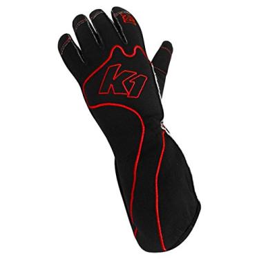 Imagem de K1 Race Gear Luvas de corrida de kart de ponto reverso RS1 (vermelho/preto, grande) - 13-RS1-R-L
