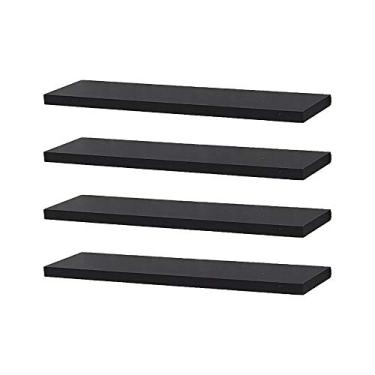 Imagem de Kit 4 Prateleiras 40 x 10cm Preta Suporte Invisível