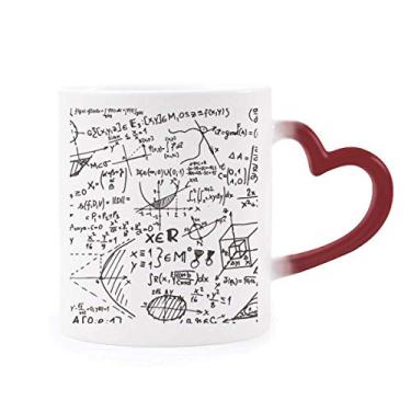 Imagem de Geometria Matemática Formulas Calculus Figura Sensível ao Calor Caneca Vermelha Mudança de Cor