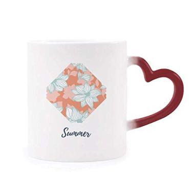 Imagem de Caneca verde laranja flor tinta sensível ao calor caneca vermelha muda de cor