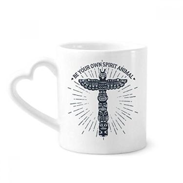Imagem de Caneca com estampa decorativa de coruja do Egito Antigo Caneca de café de cerâmica copo de coração de vidro