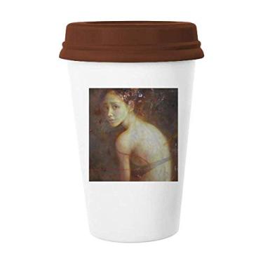 Imagem de Glance Back XJJ Caneca de pintura a óleo copo de cerâmica para café