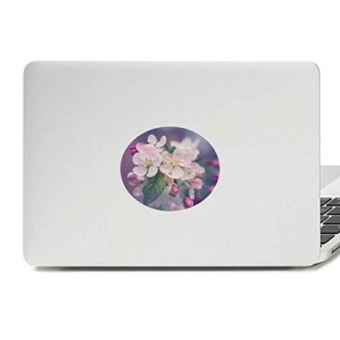 Imagem de Adesivo de vinil rosa lindas flores brancas emblema gráfico laptop decalque caderno