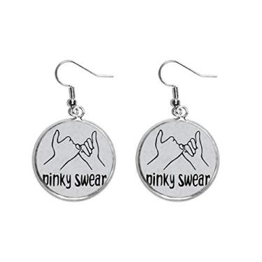 Imagem de Brinco de prata com pingente de orelha de gesto preto, joia feminina