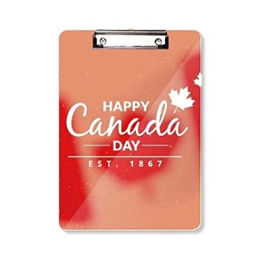 Imagem de Maple Leaf Happy Canada Day 4 de julho Slogan prancheta pasta placa de apoio A4
