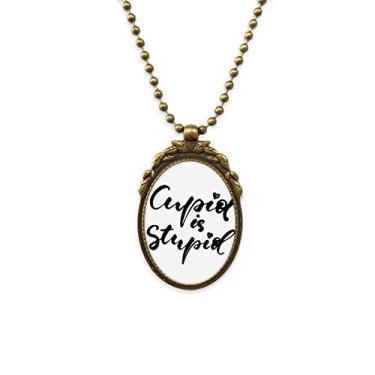 Imagem de DIYthinker Chaveiro com pingente vintage de latão estilo citação Cupid is Stupid