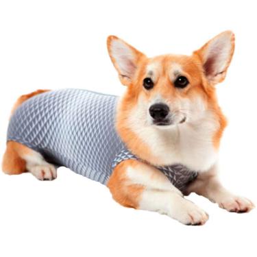 Imagem de Roupa Pós Castração Pet Med Ultralight Color Cinza Geo para Cães - Tam. 12