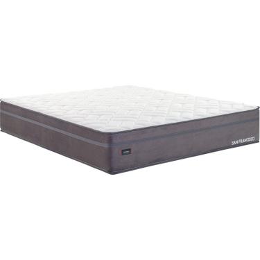 Imagem de Colchão Super King Molas Superlastic 193x203x32cm San Francisco Mannes Branco/Cinza