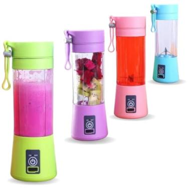 Imagem de Mini Liquidificador Portátil Recarregável Individual 380ml (Verde)