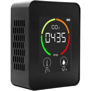 Imagem de Detector de CO2, sensor portátil, display digital preciso