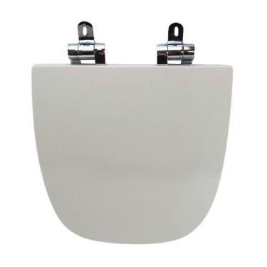 Imagem de Assento Sanitário Poliéster para Louça Vip celite Slow Close Cromado Branco