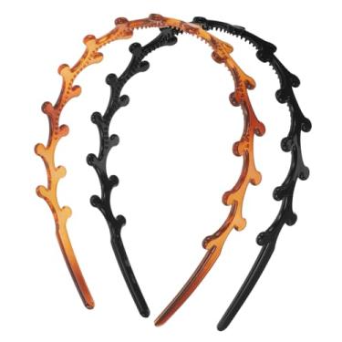 Imagem de 2 peças de tiara de chifre de plástico, tiara para lavar o rosto, spa, tiara elegante para mulheres, tiara com pente de dentes, tiara para cabelos cacheados, arnês feminino/302