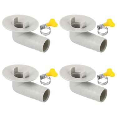 Imagem de PATIKIL Conector de mangueira de drenagem de ar condicionado de 15 mm, 4 peças de conector de drenagem universal com aro de grampo para torneira de unidade AC de janela mini-dividida, estilo branco 11