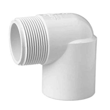 Imagem de Rosca de tubo fêmea FNPT de 3/4" branca x rosca de tubo macho MNPT de 90 graus cotovelo de rua de 90 graus Sch 40 PVC 90 graus conector de tubo de cotovelo para linha de água de encanamento de esgoto doméstico