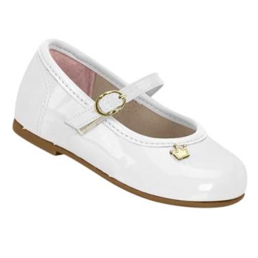 Imagem de Sapato Sapatilha Infantil Molekinha Festa Coroa Branco Verniz