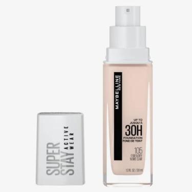 Imagem de Maybelline NY Base Alta Cobertura Super Stay Active Wear Resistente ao Suor Alta Duração até 30h na Pele, Cor 105 Fair Ivory, 30ml
